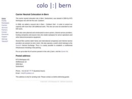 Printscreen du site web https://www.colobern.ch/de/main/index.php